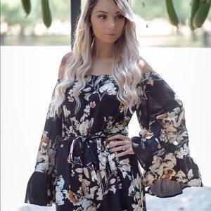 Off the shoulder silky romper